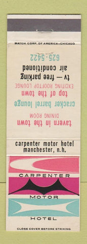 Matchbook Cover - Carpenter Motor Hotel Manchester NH