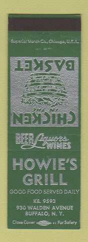 Matchbook Cover - Howie's Grill Buffalo NY