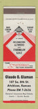 Matchbook Cover - Claude Glaman Insurance Atchinson KS