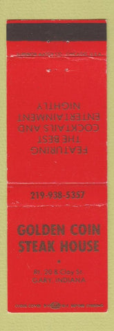 Matchbook Cover - Golden Coin Steak House Gary IN