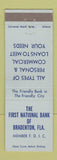 Matchbook Cover - First National Bank Bradenton FL
