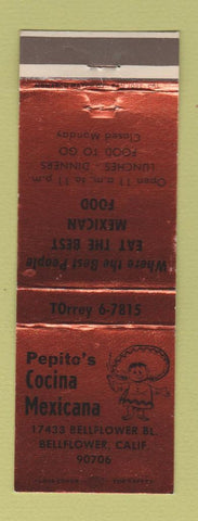 Matchbook Cover - Pepito's Cocina Mexicana Mexican Food Bellflower CA