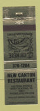Matchbook Cover - New Canton Chinese Restaurant West Reading PA