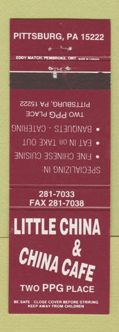 Matchbook Cover - Little China Chinese Restaurant Cafe Pittsburgh PA