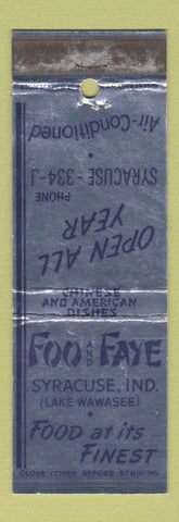 Matchbook Cover - Foo and Faye Chinese Restaurant Syracuse IN WEAR