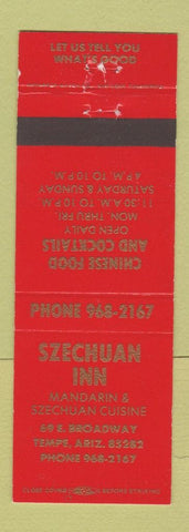 Matchbook Cover - Szechuan Inn Chinese Tempe AZ