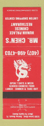 Matchbook Cover - Mr Chen's Chinese Restaurant Delray Beach FL