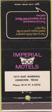 Matchbook Cover - Imperial 400 Motel Longview TX  30 Strike