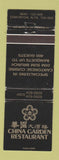 Matchbook Cover - China Gate Chinese Restaurant Edmonton AB WEAR