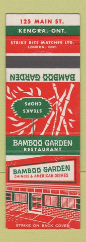 Matchbook Cover - Bamboo Garden Chinese Restaurant Kenora ON