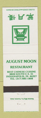 Matchbook Cover - August Moon Chinese Restaurant Indianapolis IN