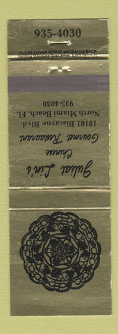 Matchbook Cover - Juliat Lin's Chinese Restaurant North Miami Beach FL