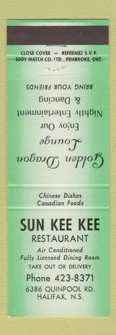 Matchbook Cover - Sun Kee Kee Chinese Restaurant Halifax NS
