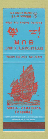 Matchbook Cover - Restaurante Chino Sur Chinese Bilbao Spain SAMPLE