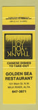 Matchbook Cover - Golden Sea Restaurant Milk River AB