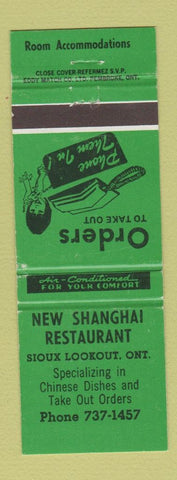 Matchbook Cover - New Shanghai Restaurant Chinese Sioux Lookout ON
