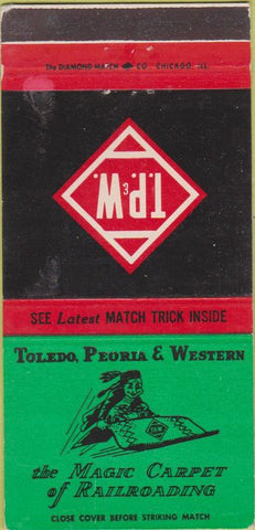 Matchbook Cover - Toledo Peoria Western Railroad WEAR 30 Strike