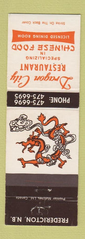 Matchbook Cover - Dragon City Chinese Restaurant Fredericton NB