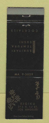 Matchbook Cover - Eigiku Japanese Restaurant Los Angeles CA