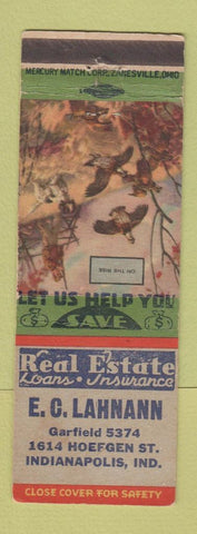 Matchbook Cover - EC Lahnann Real Estate Insurance Indianapolis IN