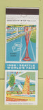 Matchbook Cover - 1962 Seattle World's Fair WA Space Needle Coliseum 21