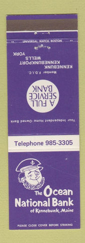 Matchbook Cover - Ocean National Bank Kennebunk ME