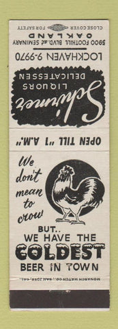 Matchbook Cover - Schirmer Liquor Deli Oakland CA