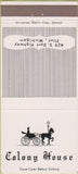 Matchbook Cover - Colony House Flint MI 30 Strike