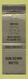 Matchbook Cover - Sun Down Motel Eaton OH
