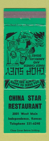 Matchbook Cover - China Star Restaurant Chinese Independence KS WEAR