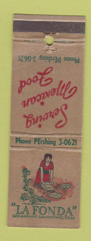 Matchbook Cover - La Fonda Mexican Restaurant San Antonio TX WEAR