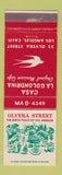 Matchbook Cover - Casa La Golondrina Mexican Cafe Los Angeles CA