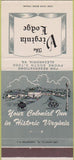 Matchbook Cover - Virginia Lodge Alexandria VA 30 Strike