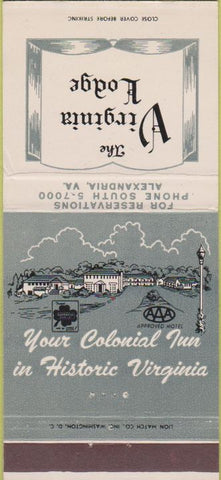 Matchbook Cover - Virginia Lodge Alexandria VA 30 Strike