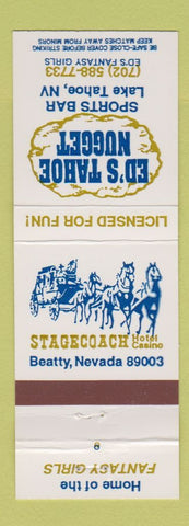 Matchbook Cover - Ed's Tahoe Nugget Lake Tahoe NV