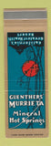 Matchbook Cover - Guenthers' Murrieta Mineral Hot Springs CA