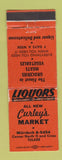 Matchbook Cover - Curley's Market Tulare CA ORANGE WORN