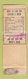 Matchbook Cover - Curley's Market Tulare CA ORANGE WORN