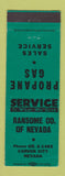 Matchbook Cover - Ransome Propane Gas Carson City NV