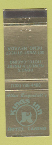 Matchbook Cover - Kings Inn Allan Bergendahl's Hotel Casino Reno NV