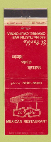 Matchbook Cover - El Pueblo Mexican Restaurant Orange CA