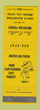 Matchbook Cover - Kino Castillo's Mexican Restaurant Fresno CA