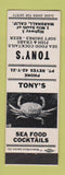Matchbook Cover - Tony's Seafood Restaurant Marshall CA