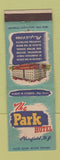 Matchbook Cover - Park Hotel Plainfield NJ