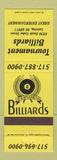 Matchbook Cover - Tournament Billiards Lansing MI