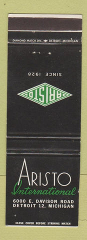 Matchbook Cover - Aristo International Detroit MI