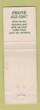 Matchbook Cover - Tom's Ice Cream Bowl Zanesville OH WEAR