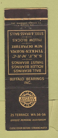 Matchbook Cover - Buffalo Bearings NY Timken SKF Norma