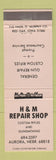 Matchbook Cover - H&M Gun Repair Shop Aurora NE