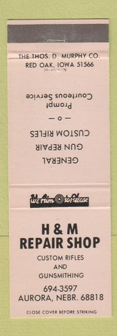 Matchbook Cover - H&M Gun Repair Shop Aurora NE
